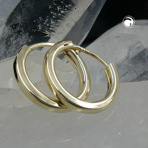 Creolen Ohrringe 11mm Vierkant 375 Gold