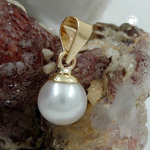 Anhänger Süßwasserzuchtperle rund 375 Gold