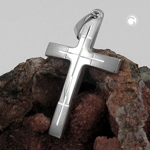 Anhänger Kreuz 585 Weißgold