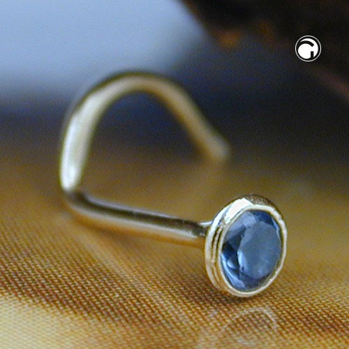 Nasenstecker Zirkonia aqua 750 Gold
