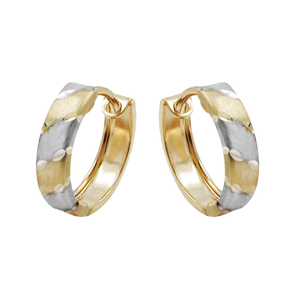 Creole Ohrring bicolor rhodiniert 375 Gold