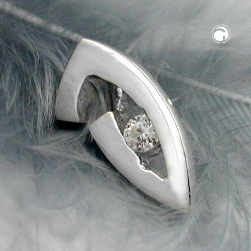 Anhänger mit Zirkonia 375 Weißgold