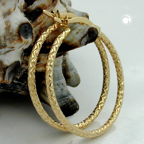 Creolen Ohrringe diamantiert 375 Gold
