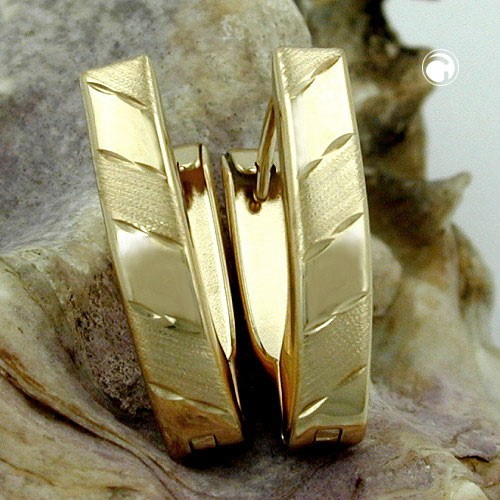 Creolen Ohrringe Klappscharnier oval 375 Gold