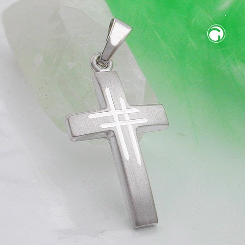 Anhänger Kreuz 375 Weißgold