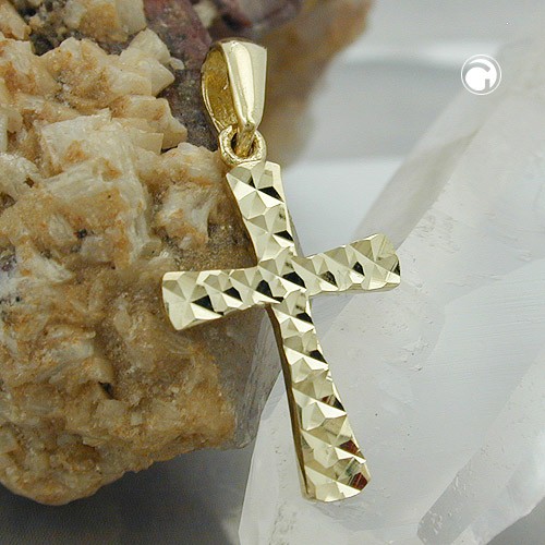 Anhänger Kreuz diamantiert 375 Gold
