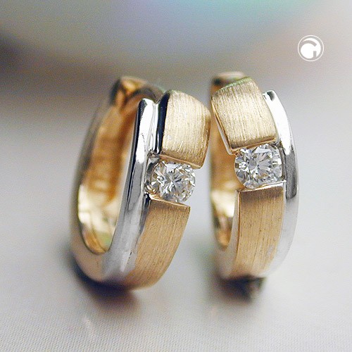 Creolen Ohrringe Brillant-0115Kt GHSI 585 Gelbgold