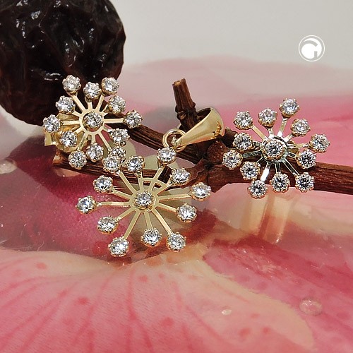 Set Ohrstecker Anhänger 375 Gold