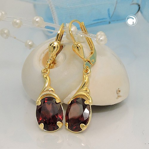 Ohrring Granat 333 Gelbgold
