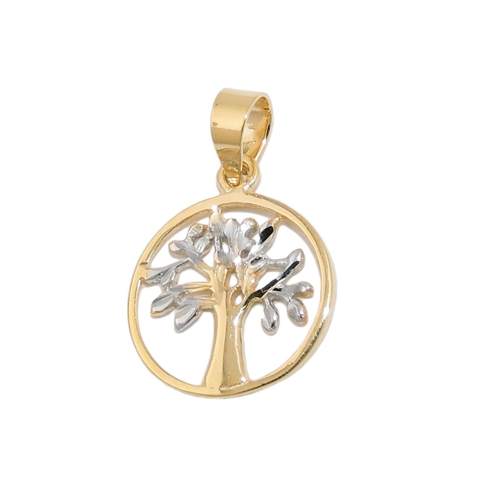 Anhänger Baum des Lebens bicolor 375 Gold