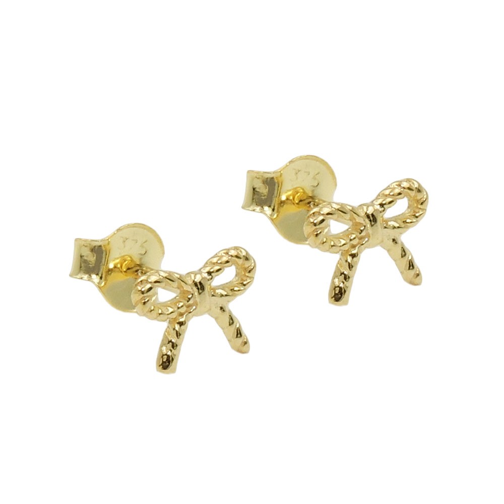 Ohrstecker Ohrring Schleife glänzend 375 Gold