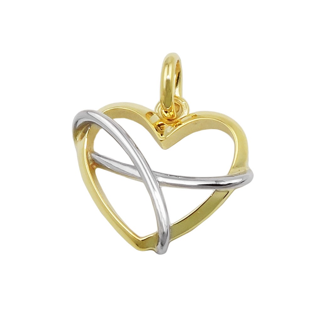 Anhänger Herz bicolor glänzend 375 Gold