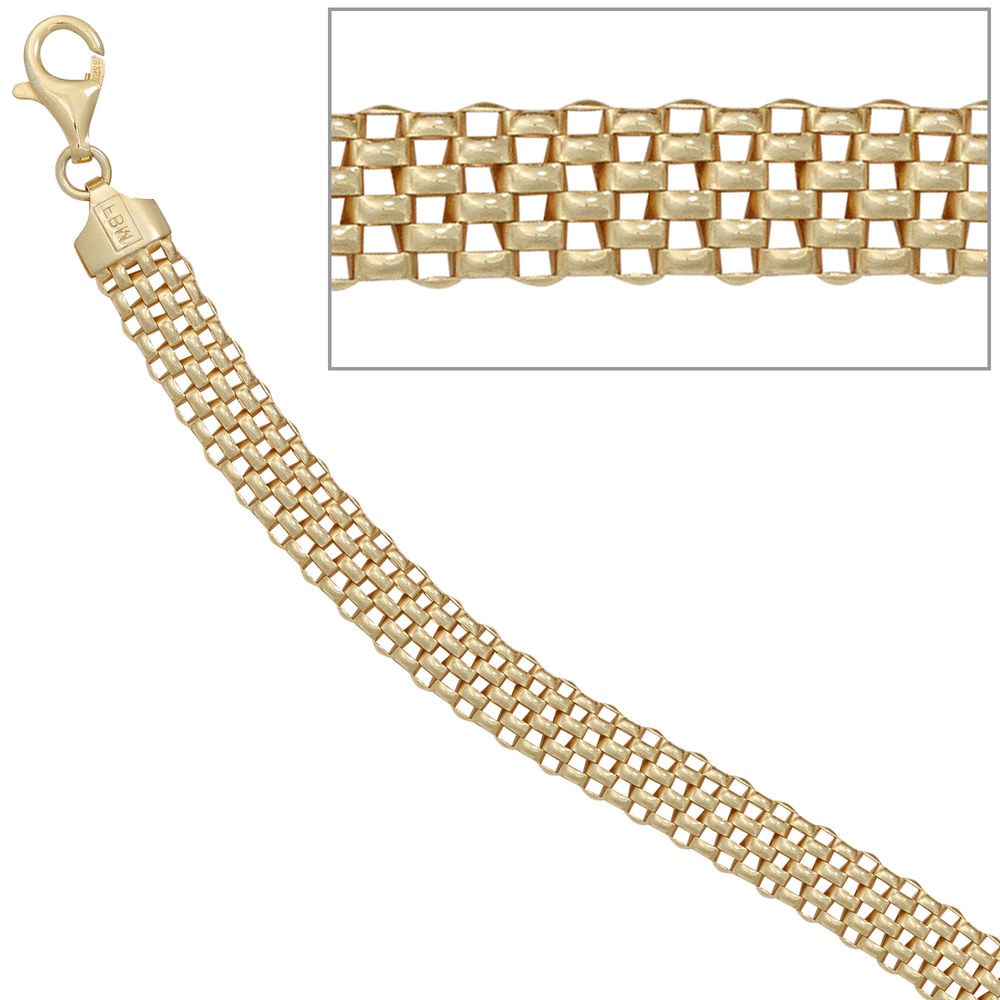 Armband 925 Sterling Silber gold vergoldet 19cm Karabiner