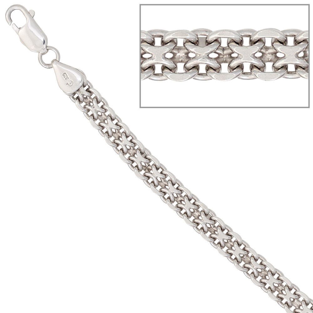 Armband 925 Sterling Silber rhodiniert 19cm Silberarmband Karabiner