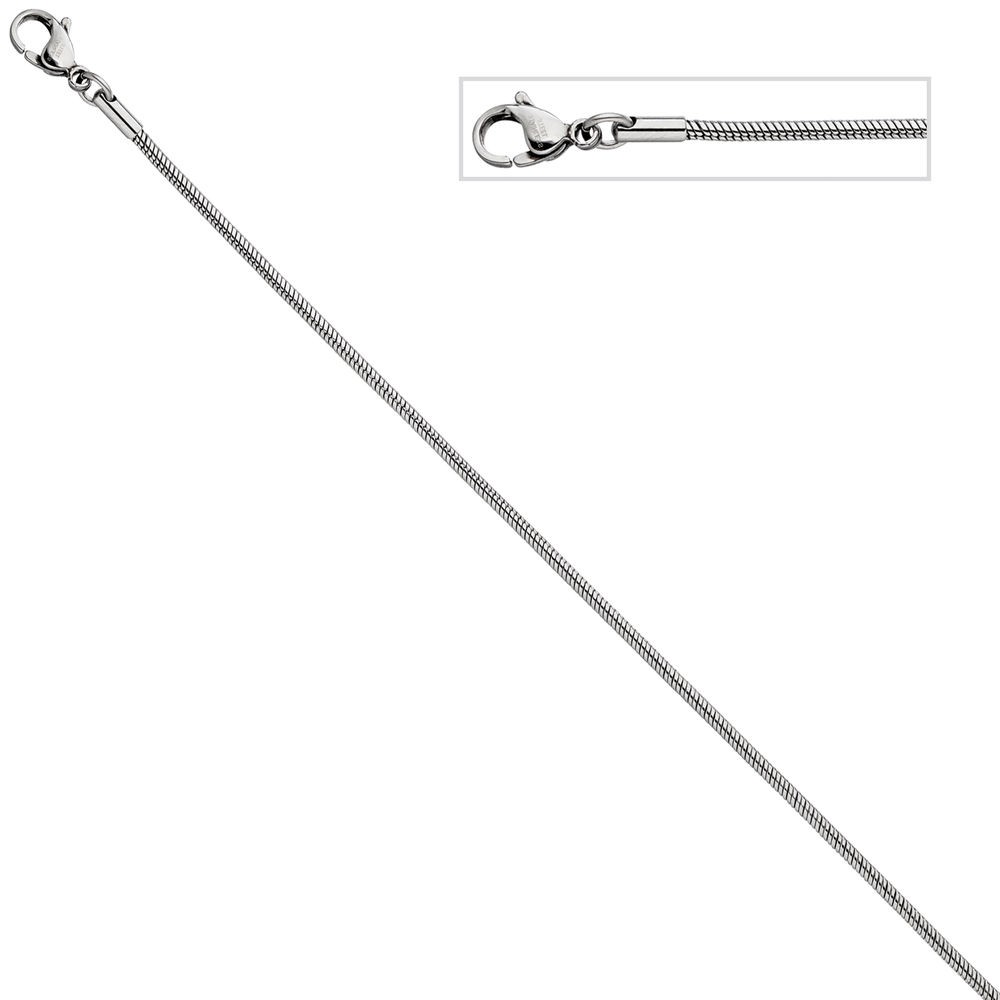 Schlangenkette Edelstahl 1,9mm 45cm Halskette Kette Karabiner