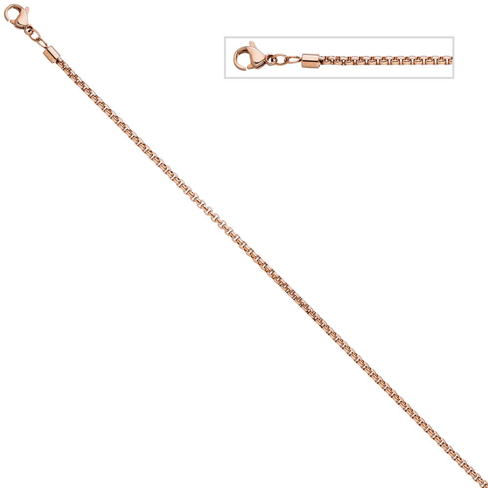 Venezianerkette rund Edelstahl rotgold vergoldet 1,8mm 50cm Halskette Kette