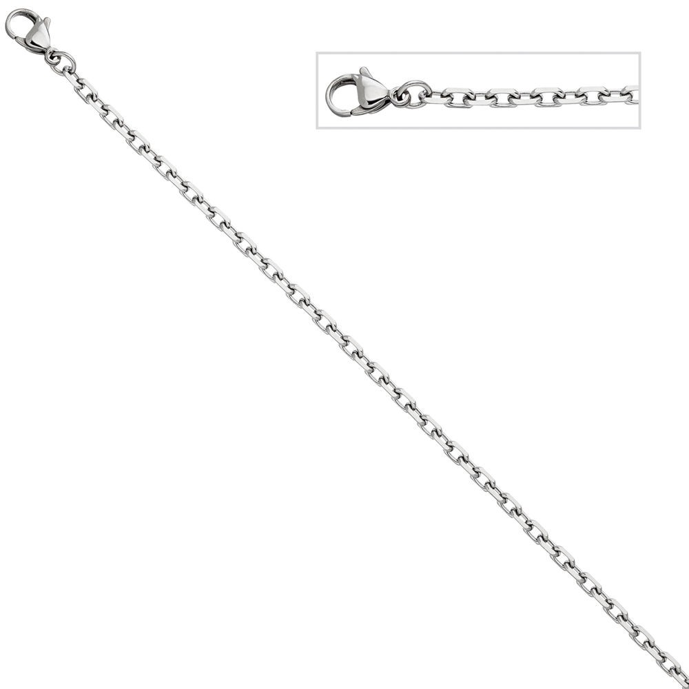 Ankerkette Edelstahl 3,2mm 90cm Halskette Kette Karabiner