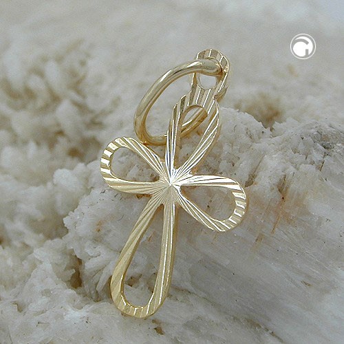 Anhänger Kreuz diamantiert 375 Gold