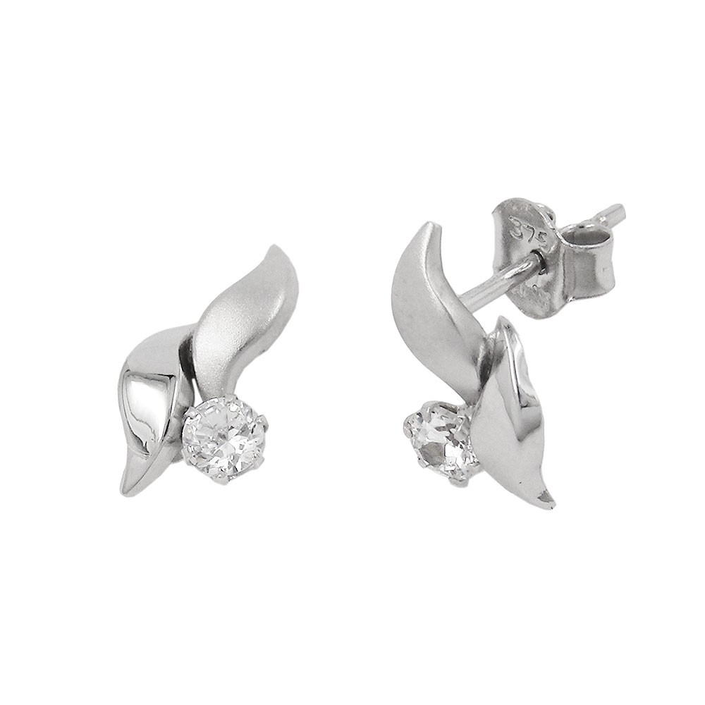 Ohrring Stecker Zirkonia 375 Weißgold