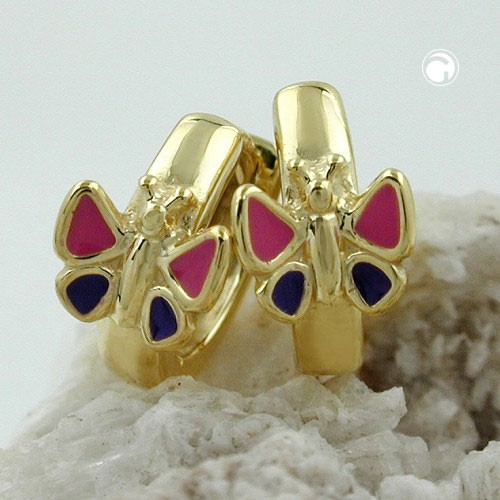 Creolen Ohrringe Schmetterling 375 Gold
