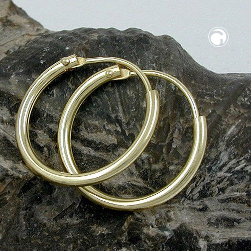 Creolen Ohrringe 12mm glänzend 375 Gold
