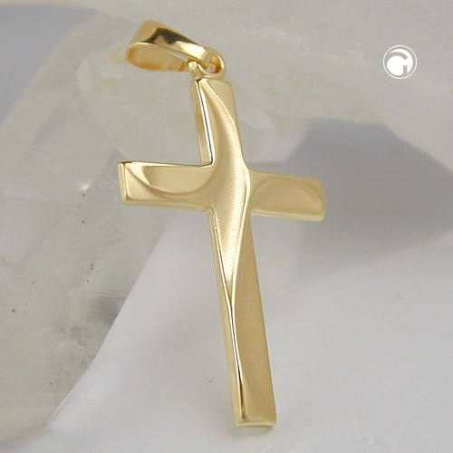 Anhänger Kreuz diamantiert 375 Gold
