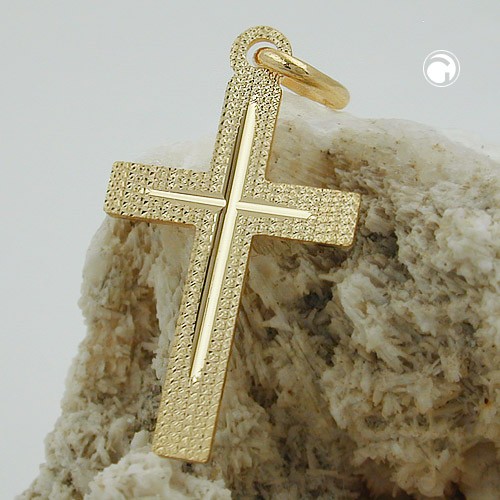 Anhänger Kreuz diamantiert 375 Gold