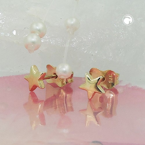 Ohrstecker Stern glänzend 375 Gold