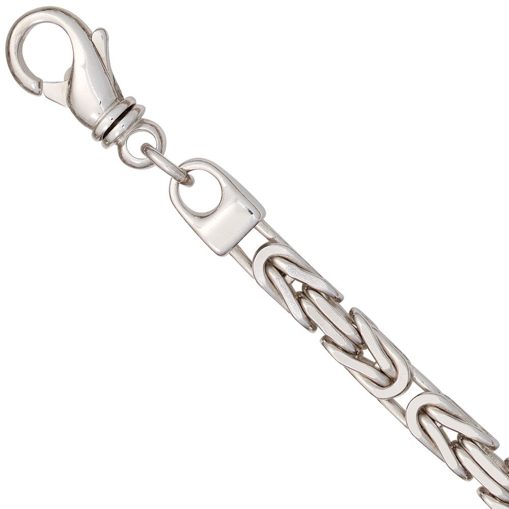 Königsarmband 925 Sterling Silber 21cm Armband Silberarmband Karabiner