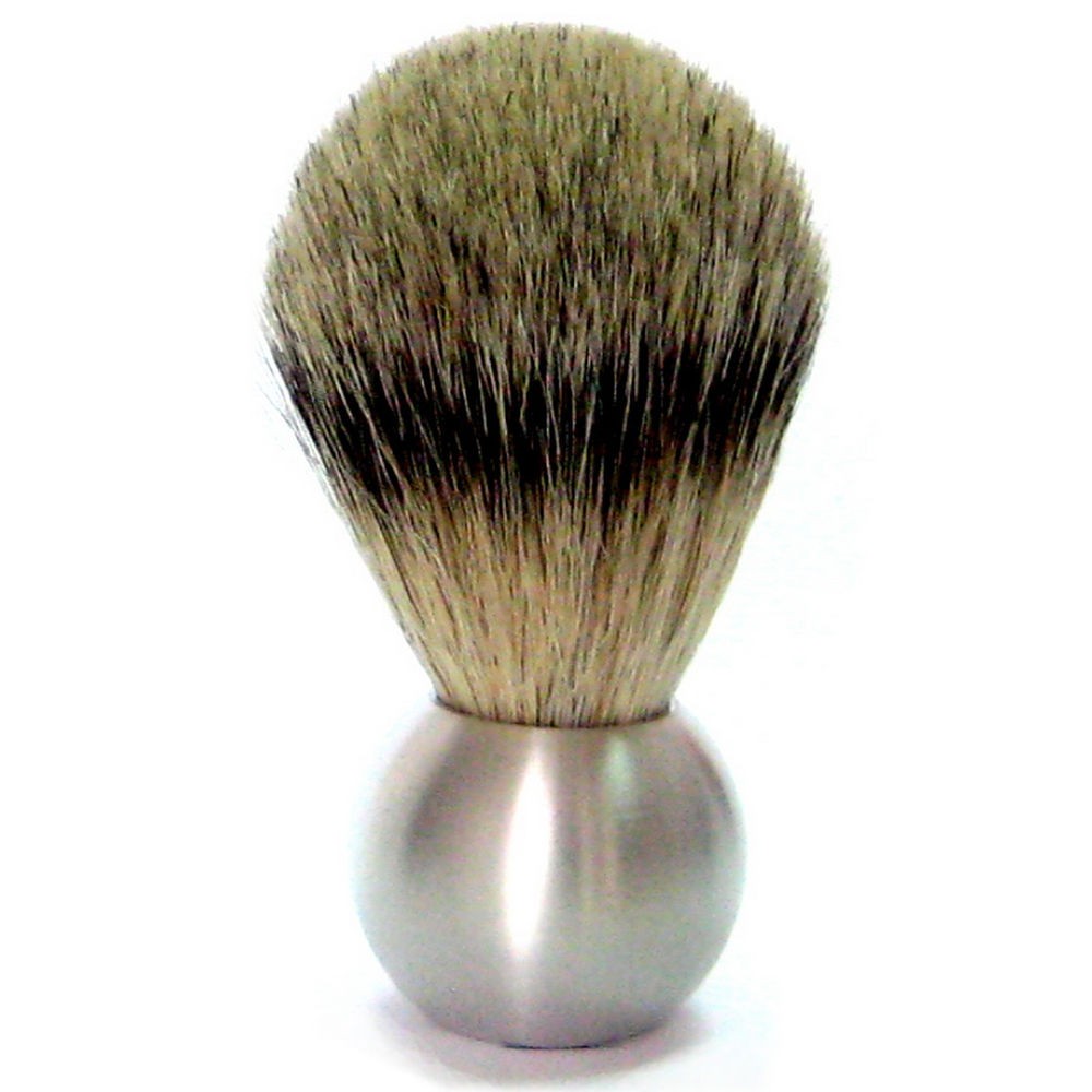 Golddachs Rasierpinsel mit Dachs-Zupfhaar, Aluminiumgriff