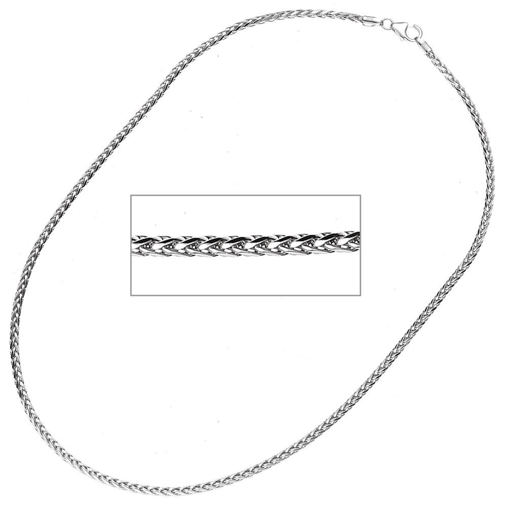Zopfkette 585 Weißgold 2,6mm 45cm Gold Kette Goldkette Weißgoldkette Halskette