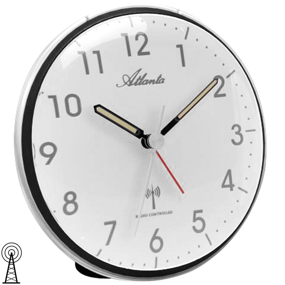 Wecker Funk Funkwecker schwarz Licht Snooze leise ohne Ticken