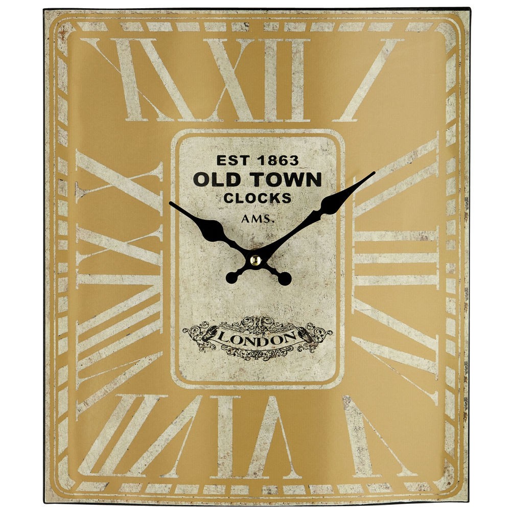 Wanduhr Quarz analog cremefarben eckig vintage antik retro shabby