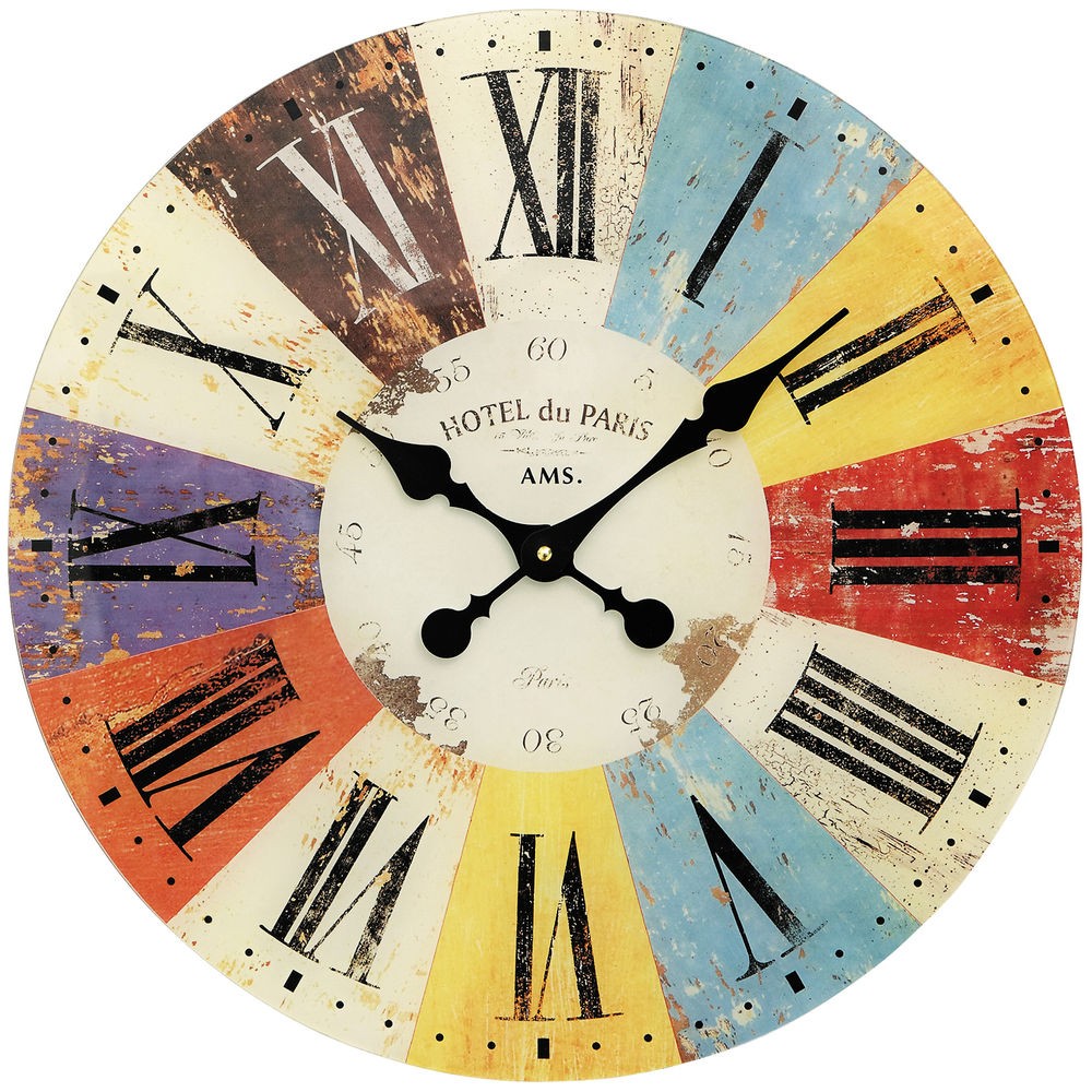 Wanduhr Quarz analog rund vintage antik retro shabby