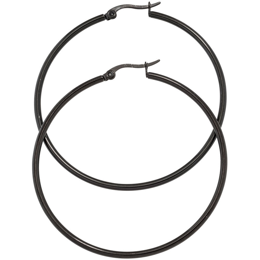 Creolen rund Edelstahl schwarz beschichtet Ohrringe