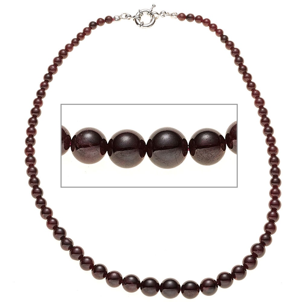 Halskette Edelsteinkette Granat Verlauf 45cm Kette