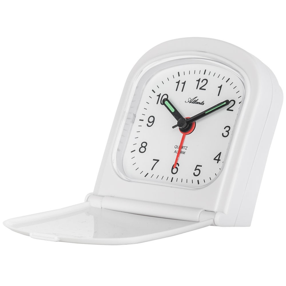Wecker Reisewecker Klappwecker Quarz analog weiß