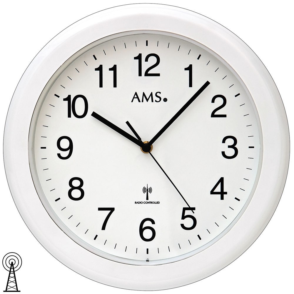 Wanduhr Badezimmeruhr Funk Funkwanduhr weiß rund wasserdicht
