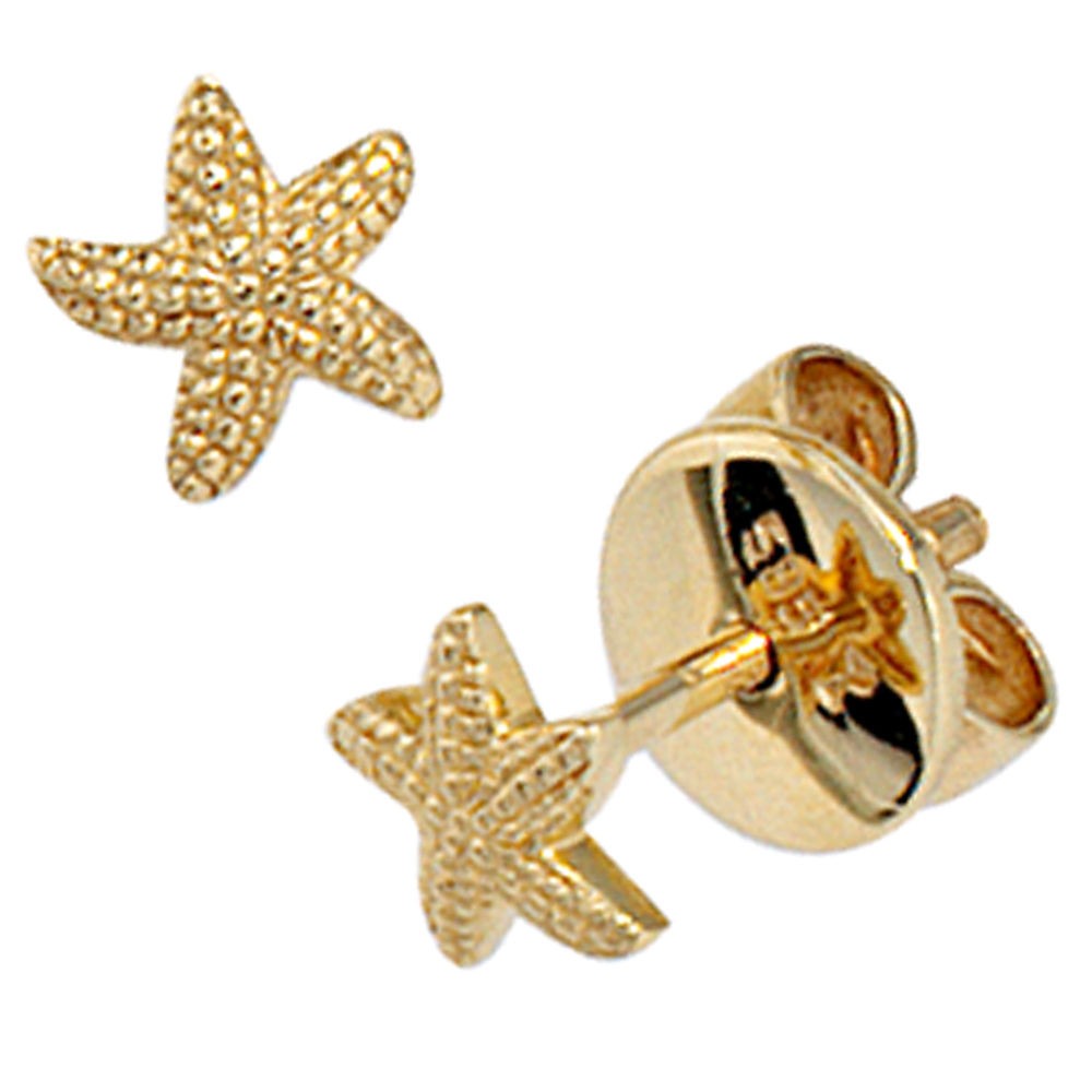 Ohrstecker Seestern 585 Gelbgold Ohrringe Goldohrringe Goldohrstecker