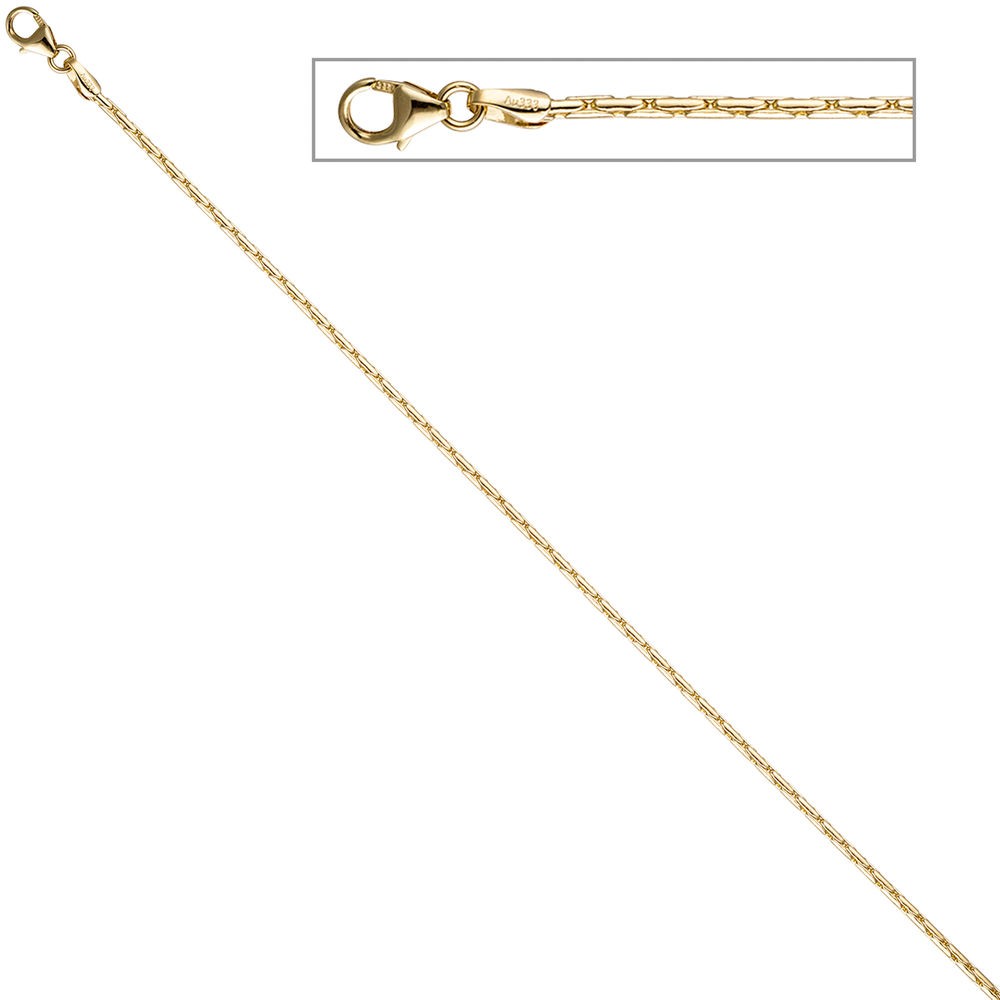 Kobrakette oval 333 Gelbgold 1,7mm 45cm Gold Kette Halskette Goldkette
