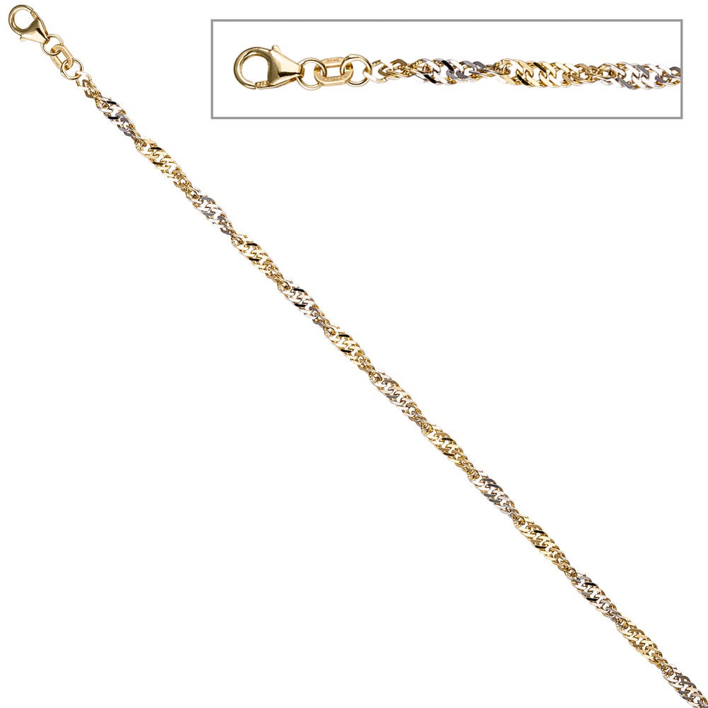 Fußkettchen Fußkette 925 Sterling Silber gold vergoldet 2,9mm 25cm Karabiner