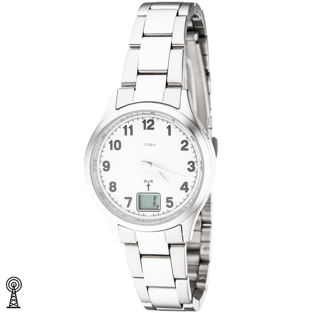 JOBO Damen Armbanduhr Edelstahl Datum Mineralglas Damenuhr