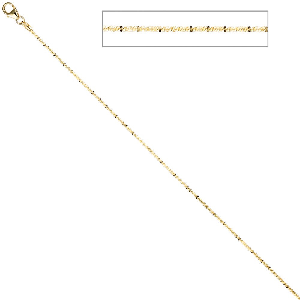 Criss-Cross Kette 333 Gelbgold 1,3mm 45cm Gold Halskette Goldkette Karabiner