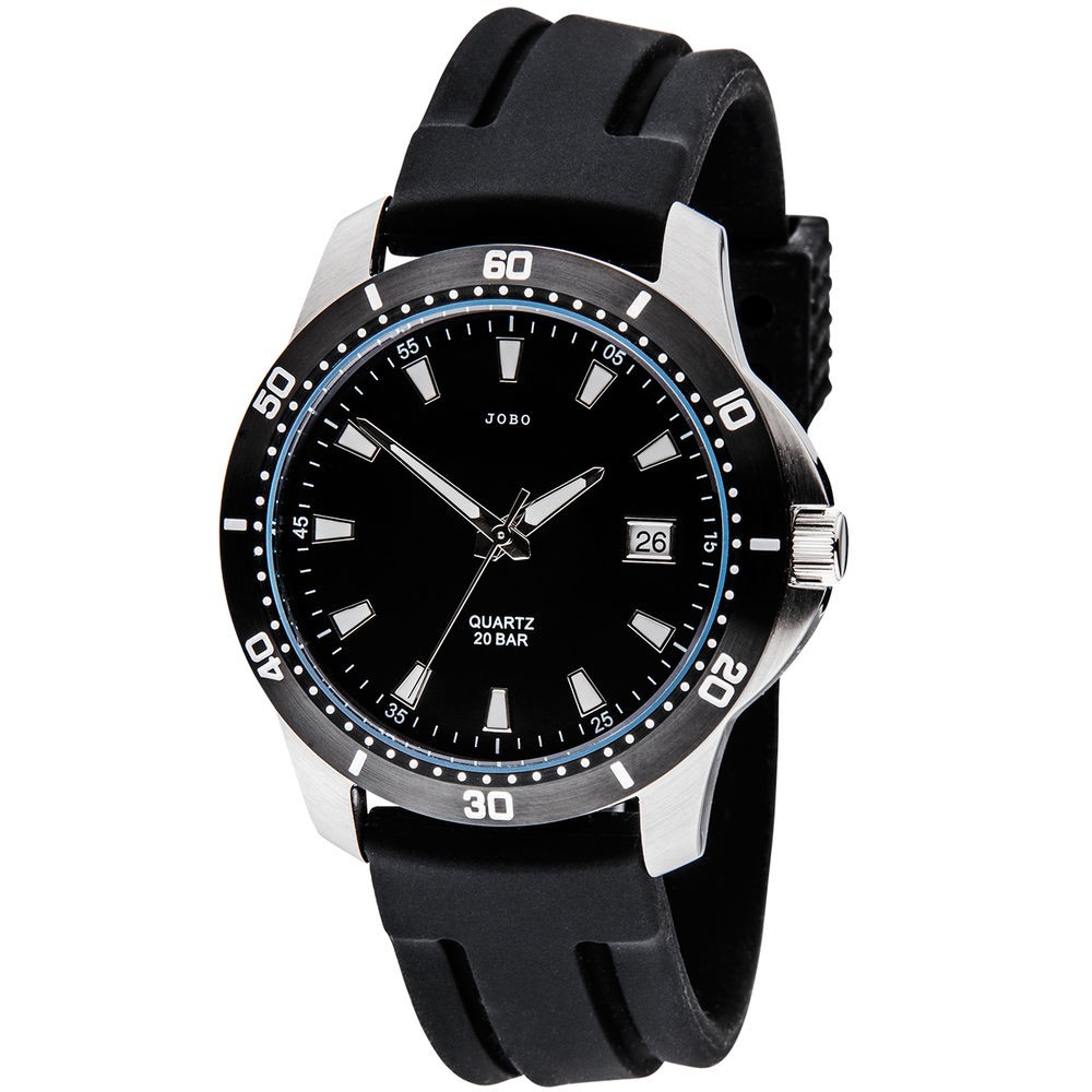 JOBO Herren Armbanduhr Quarz Analog Edelstahl Datum Herrenuhr