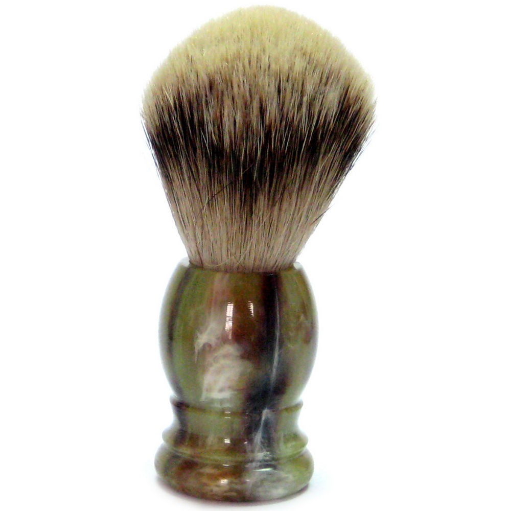Golddachs Rasierpinsel mit Dachs-Silberspitze, Kunststoffgriff