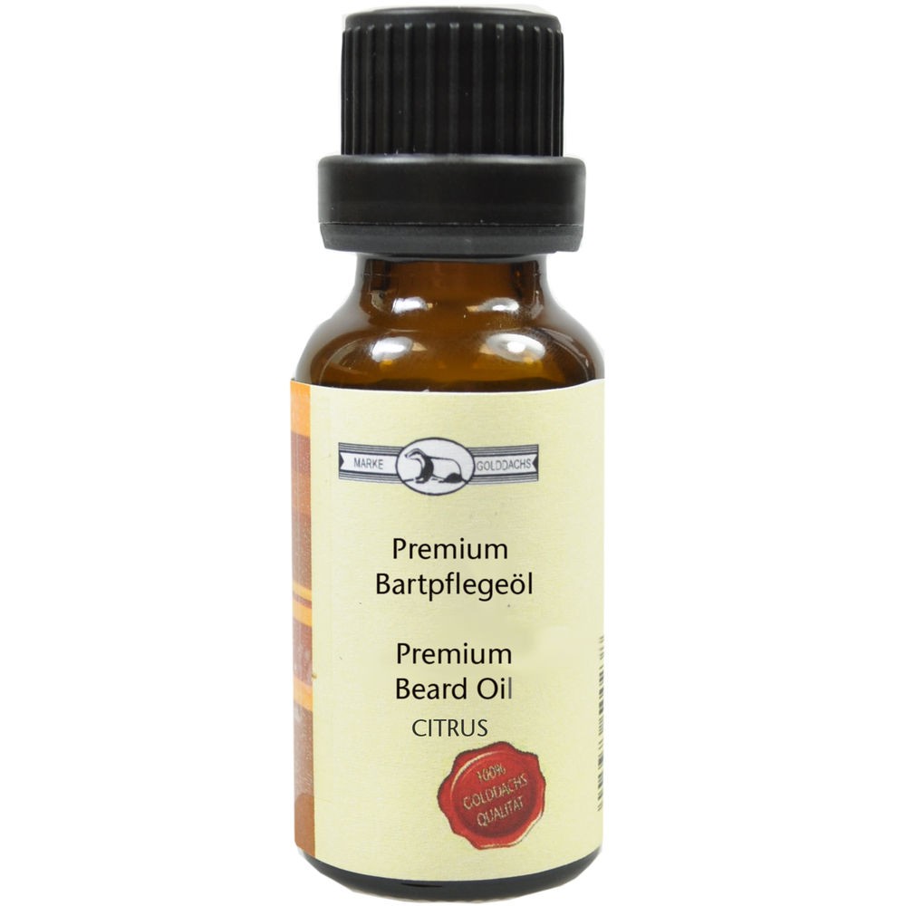 Golddachs Bartpflegeöl ZITRUS in Glasflasche