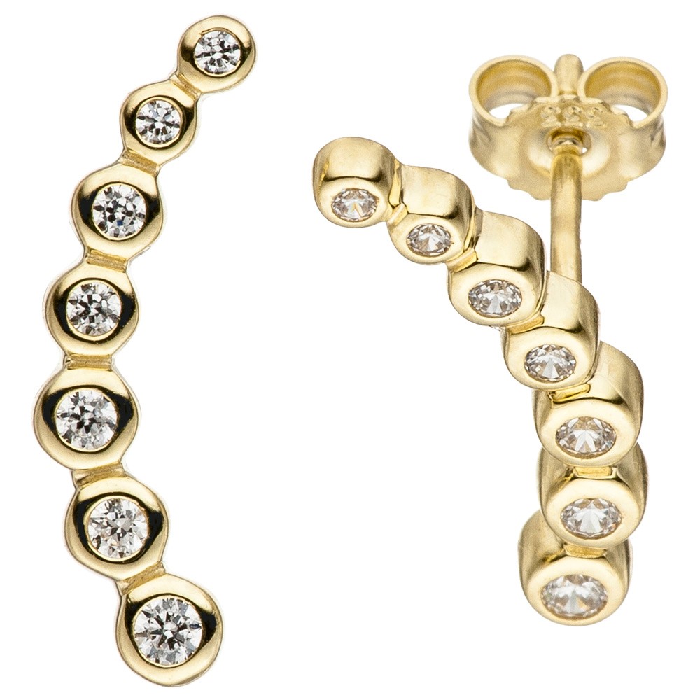 Ohrstecker 333 Gelbgold mit Zirkonia Ohrringe Goldohrringe