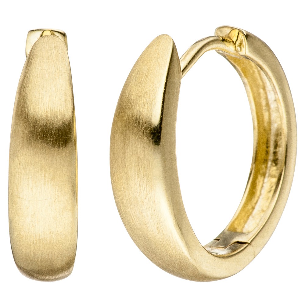 Creolen 333 Gelbgold matt mattiert Ohrringe Goldcreolen Goldohrringe