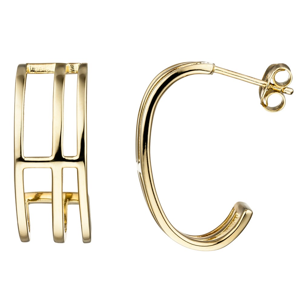 Halbcreolen 925 Silber gold vergoldet Ohrringe Creolen