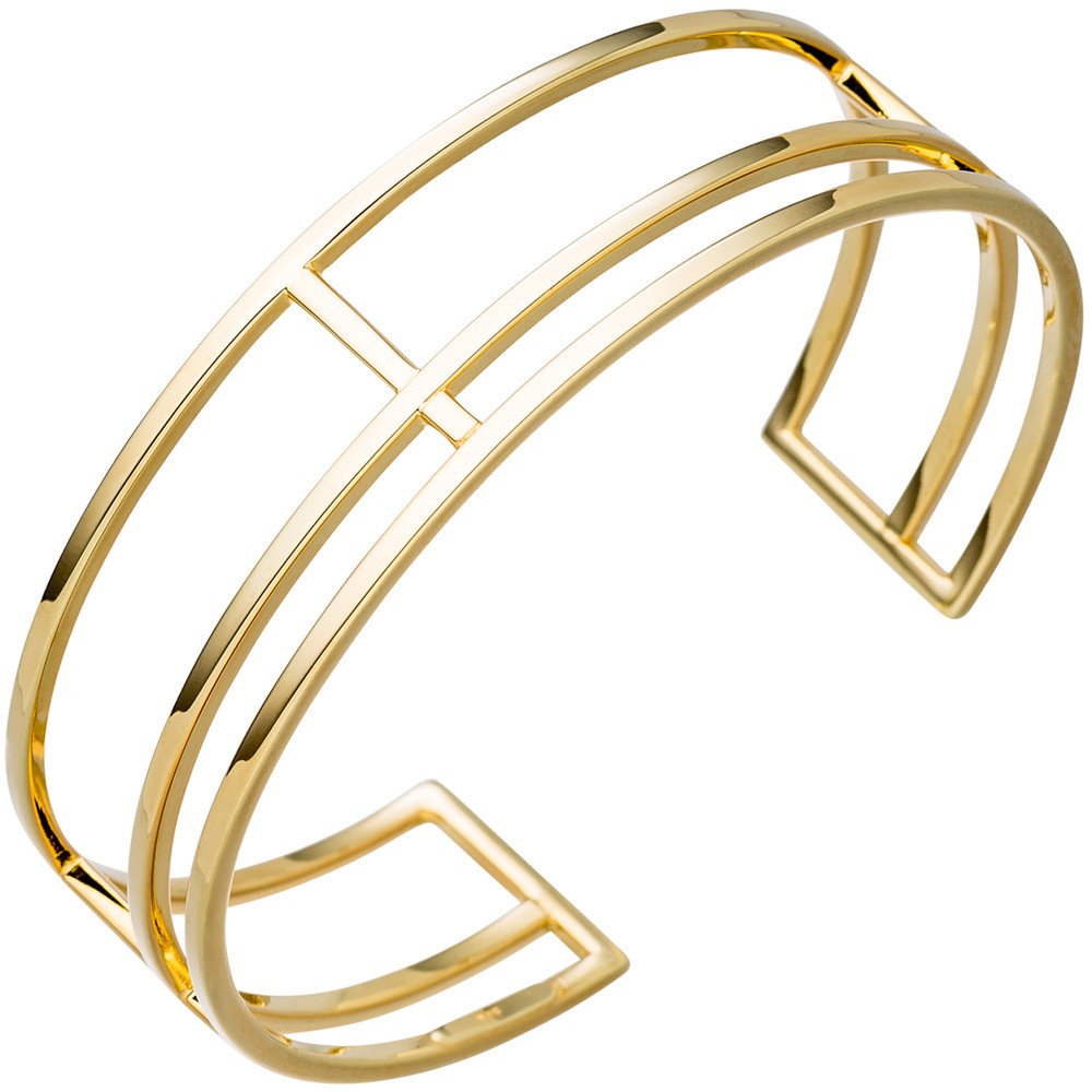 Armspange / offener Armreif 925 Silber gold vergoldet Armband mehrreihig